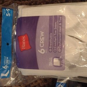 Hanes White women's Crew Socks